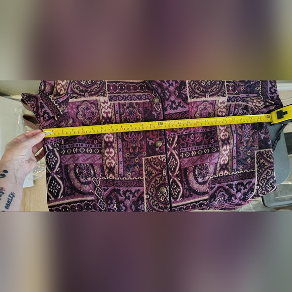 Bonworth Jewel Tone Purple Abstract Tapestry Jacket Vintage Boho Sz L - Picture 8 of 9